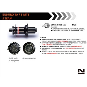 PIASTA TYŁ NOVATEC D902SB-CL-B12 12x148MM MICRO SPLINE 32OTW-140493