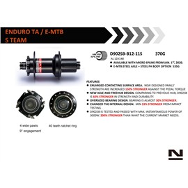 PIASTA TYŁ NOVATEC D902SB-B12-A4A-MS 6 ŚRUB 12x148MM MICRO SPLINE 32OTW-140503