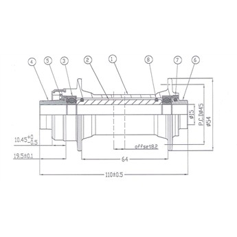 PIASTA PRZÓD NOVATEC D041SB-CL-B15 15X110 CENTERLOCK 32OTW-140630