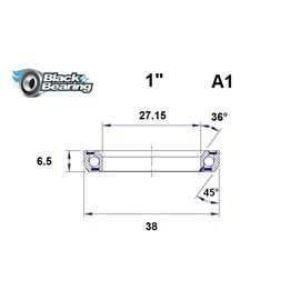 ŁOŻYSKO BLACKBEARING A1 27,15x38x6,5 36/45 1"-132263