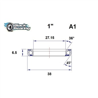 ŁOŻYSKO BLACKBEARING A1 27,15x38x6,5 36/45 1"-132263