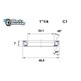 ŁOŻYSKO BLACKBEARING C1 34,1x46,8x7 45/45 1" 1/4-132265