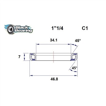 ŁOŻYSKO BLACKBEARING C1 34,1x46,8x7 45/45 1" 1/4-132265