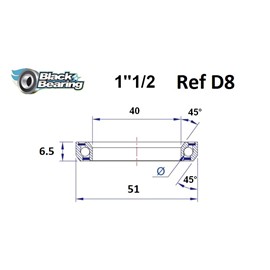 ŁOŻYSKO BLACKBEARING D8 40x51x6,5 45/45 1" 1/2-132281