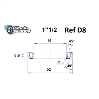 ŁOŻYSKO BLACKBEARING D8 40x51x6,5 45/45 1" 1/2-132281