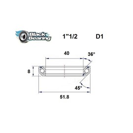 ŁOŻYSKO BLACKBEARING D1 40x51,8x8 36/45 1" 1/2-132295