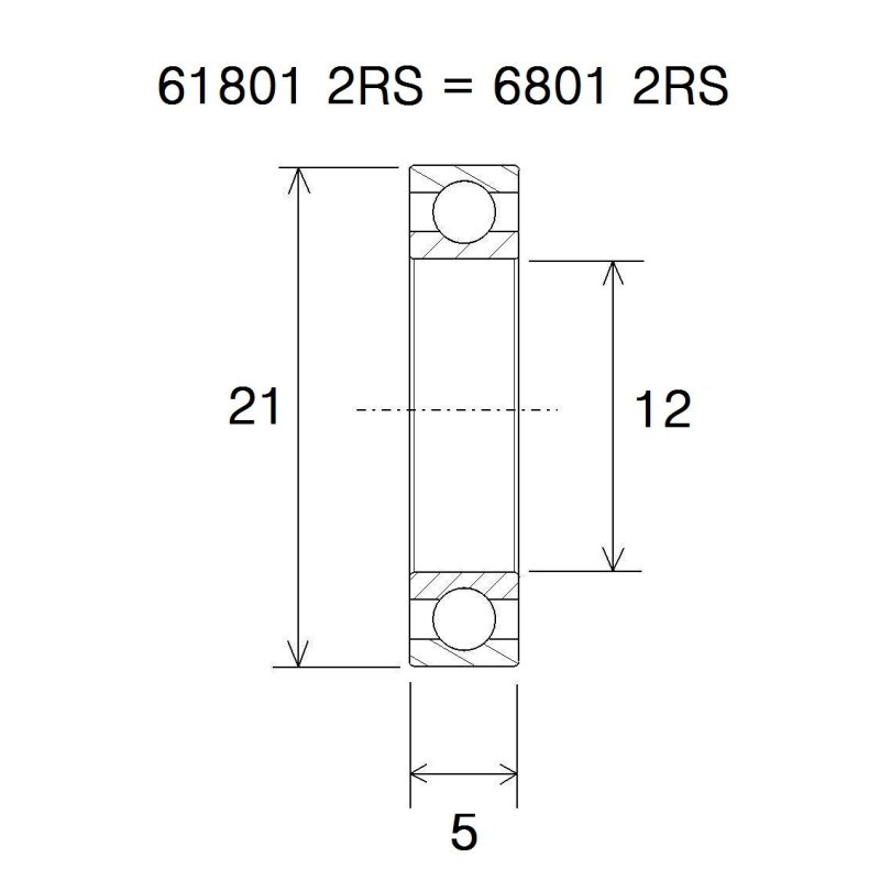 ŁOŻYSKO BLACKBEARING UB-6801-B3 12X21X5-160635