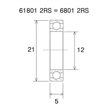 ŁOŻYSKO BLACKBEARING UB-6801-B3 12X21X5-160635