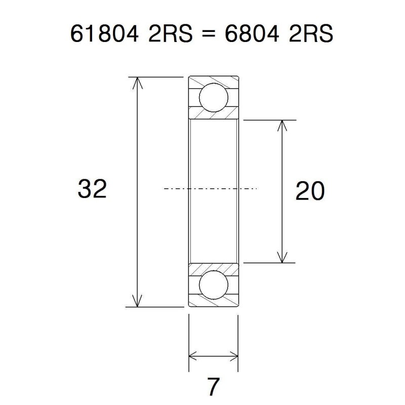 ŁOŻYSKO BLACKBEARING UB-6804-B3 20X32X7-160647