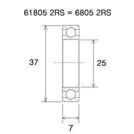 ŁOŻYSKO BLACKBEARING UB-6805-B3 25X37X7-160650