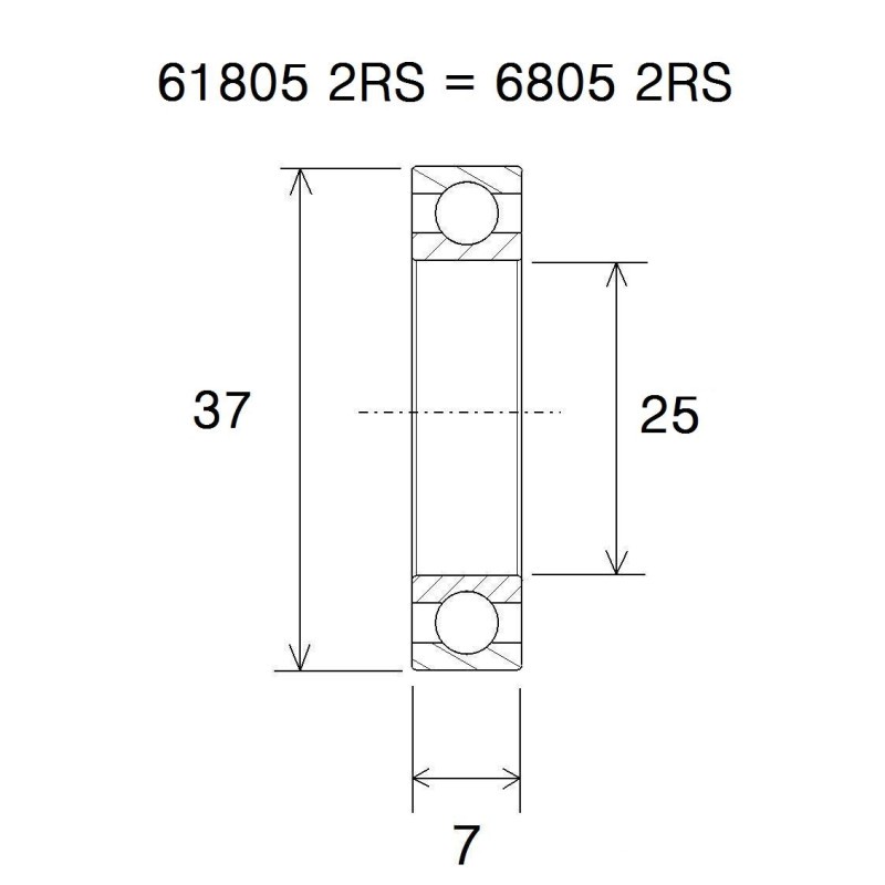 ŁOŻYSKO BLACKBEARING UB-6805-B3 25X37X7-160650