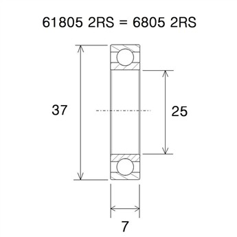 ŁOŻYSKO BLACKBEARING UB-6805-B3 25X37X7-160650