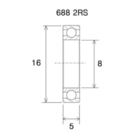 ŁOŻYSKO BLACKBEARING UB-688-B3 8X16X5-160638