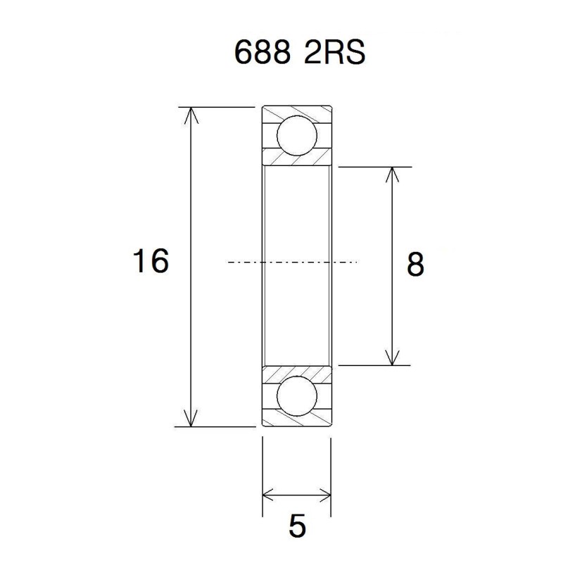 ŁOŻYSKO BLACKBEARING UB-688-B3 8X16X5-160638