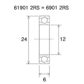 ŁOŻYSKO BLACKBEARING UB-6901-B3 12X24X6-160640