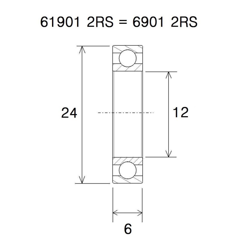 ŁOŻYSKO BLACKBEARING UB-6901-B3 12X24X6-160640