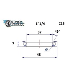 ŁOŻYSKO DO STERÓW BLACKBEARING C15 37x48x7 45/90 1" 1/4-132288