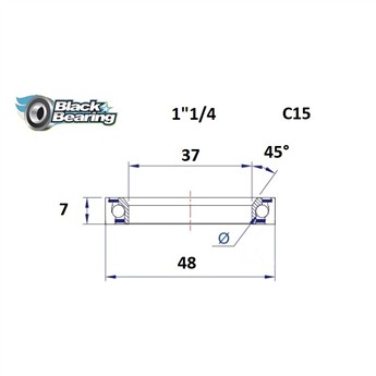 ŁOŻYSKO DO STERÓW BLACKBEARING C15 37x48x7 45/90 1" 1/4-132288