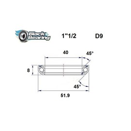 ŁOŻYSKO DO STERÓW BLACKBEARING D9 40x51,9x8 45/45 1" 1/2-132291