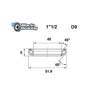 ŁOŻYSKO DO STERÓW BLACKBEARING D9 40x51,9x8 45/45 1" 1/2-132291