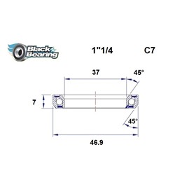 ŁOŻYSKO DO STERÓW BLACKBEARING C7 37x46,9x7 45/45 1" 1/4-132293
