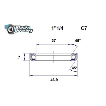 ŁOŻYSKO DO STERÓW BLACKBEARING C7 37x46,9x7 45/45 1" 1/4-132293