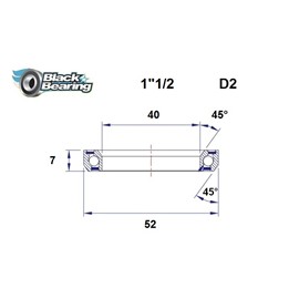 ŁOŻYSKO DO STERÓW BLACKBEARING D2 40x52x7 45/45 1" 1/2-132299
