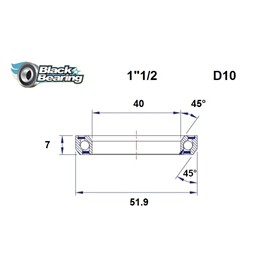 ŁOŻYSKO DO STERÓW BLACKBEARING D10 40x51,9x7 45/45 1" 1/2-132301