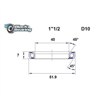 ŁOŻYSKO DO STERÓW BLACKBEARING D10 40x51,9x7 45/45 1" 1/2-132301