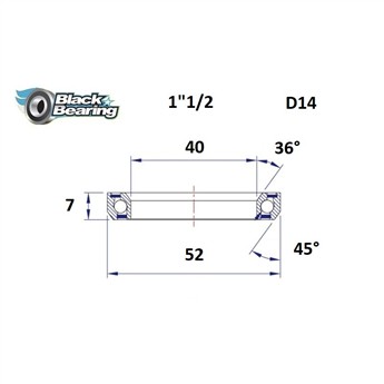 ŁOŻYSKO DO STERÓW BLACKBEARING D14 40x52x7 36/45 1" 1/2-132303