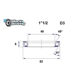 ŁOŻYSKO DO STERÓW BLACKBEARING D3 40x52x8 45/45 1" 1/2-132309