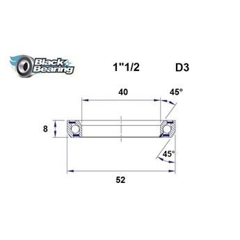 ŁOŻYSKO DO STERÓW BLACKBEARING D3 40x52x8 45/45 1" 1/2-132309