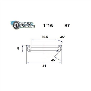 ŁOŻYSKO DO STERÓW BLACKBEARING B7 30,5x41,8x8 45/45 1" 1/8-132311