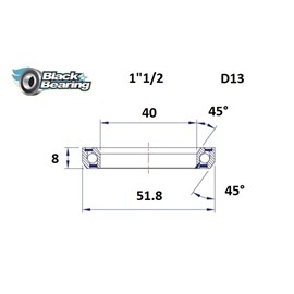 ŁOŻYSKO DO STERÓW BLACKBEARING D13 40x51,8x8 45/45 1" 1/2-132315