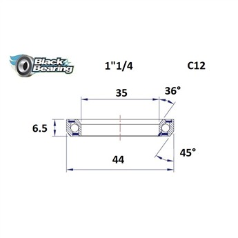 ŁOŻYSKO DO STERÓW BLACKBEARING C12 35x44x5,5 36/45 1" 1/4-132317