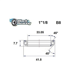 ŁOŻYSKO DO STERÓW BLACKBEARING B8 30,5x41,8x7,7 45/45 1" 1/8-132319