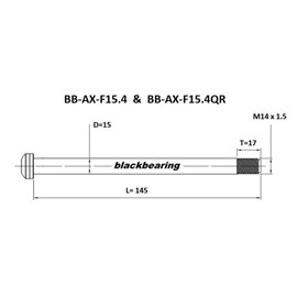 OŚ BLACKBEARING FOX F15.4QR M14x1.5 17MM 145MM-141076