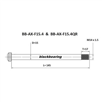 OŚ BLACKBEARING FOX F15.4QR M14x1.5 17MM 145MM-141076