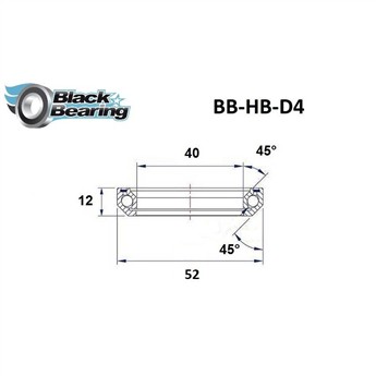 ŁOŻYSKO DO STERÓW BLACKBEARING D4 40x52x12 45/45-162643