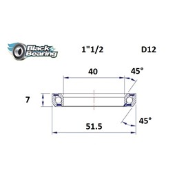 ŁOŻYSKO DO STERÓW BLACKBEARING D12 40x51,5x7 45/45-162641
