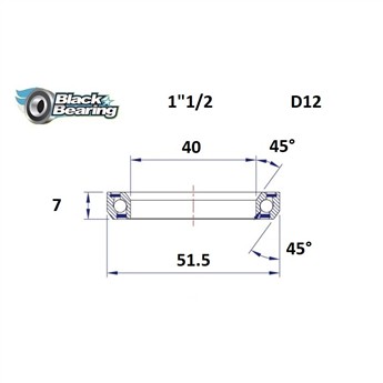 ŁOŻYSKO DO STERÓW BLACKBEARING D12 40x51,5x7 45/45-162641