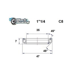 ŁOŻYSKO DO STERÓW BLACKBEARING C9 34,1x46x7MM 45/45-162640