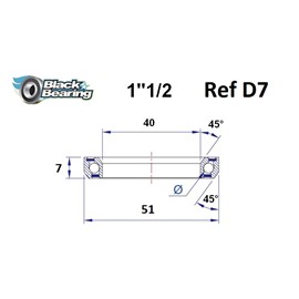 ŁOŻYSKO DO STERÓW BLACKBEARING D7 40x51x7 45/45-162645
