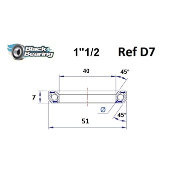 ŁOŻYSKO DO STERÓW BLACKBEARING D7 40x51x7 45/45-162645