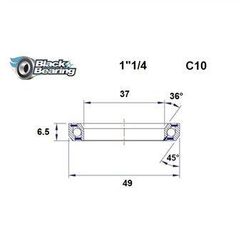 ŁOŻYSKO DO STERÓW BLACKBEARING C10 37x49x6,5 36/45-160827