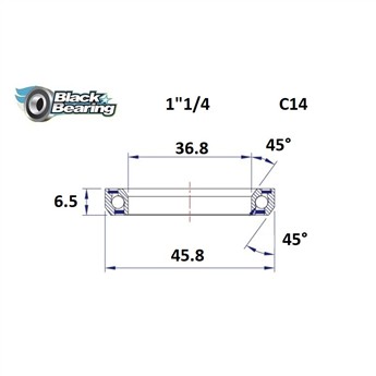 ŁOŻYSKO DO STERÓW BLACKBEARING C14 36,8x45,8x6,5 45/45-160830
