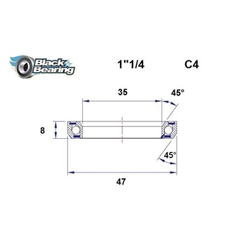 ŁOŻYSKO DO STERÓW BLACKBEARING C4 35x47x8 45/45 -160832