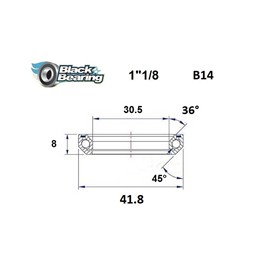 ŁOŻYSKO DO STERÓW BLACKBEARING B14 30,5x41,8x8 36/45-160821