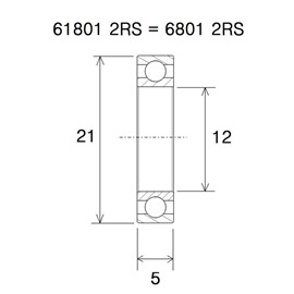 ŁOŻYSKO BLACKBEARING UB-6801-B3 12X21X5-160635