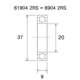 ŁOŻYSKO BLACKBEARING UB-6904-B5 20x37x9 -162649